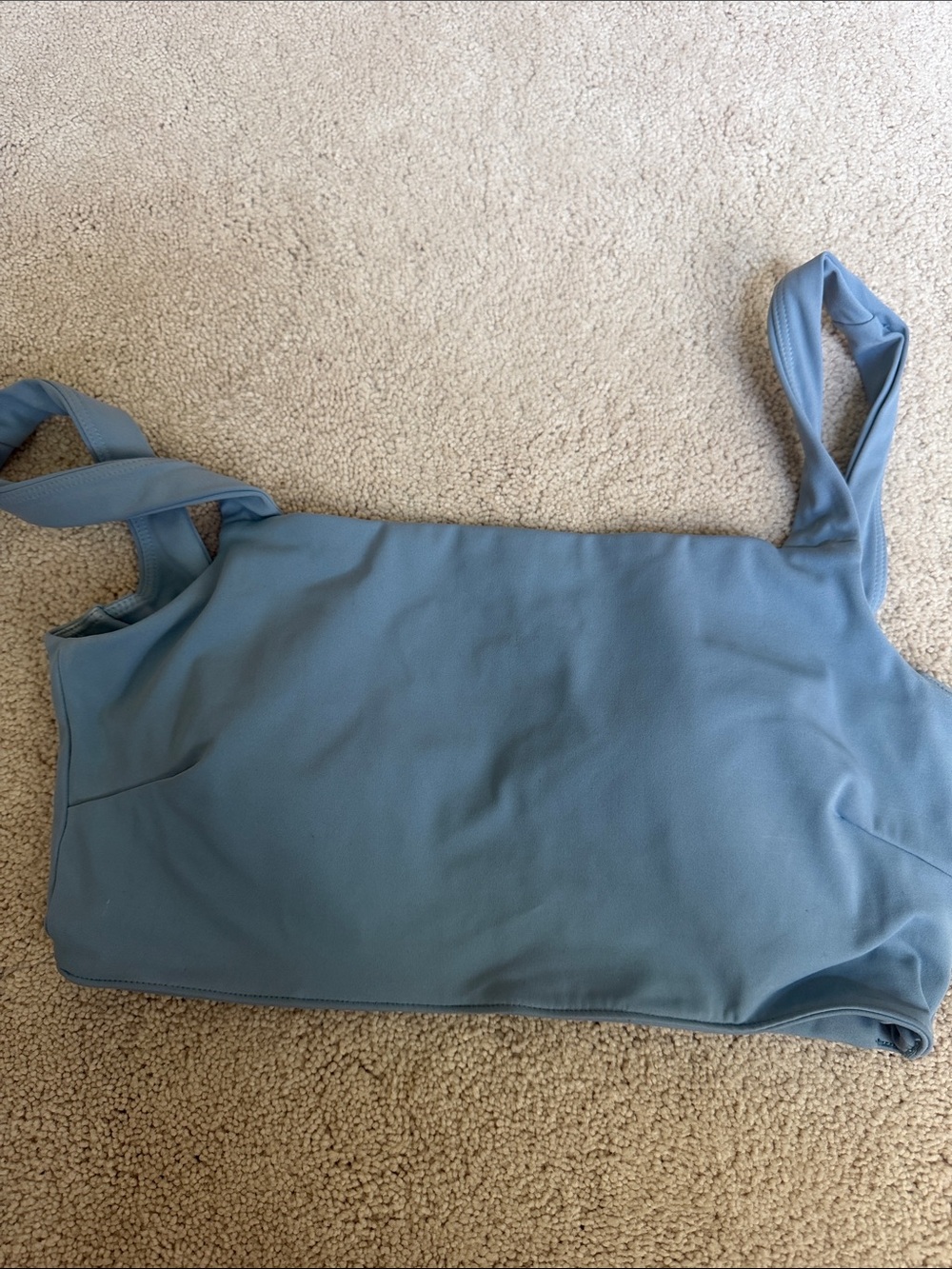 PARAGON Dusty Blue Square Neck sports bra